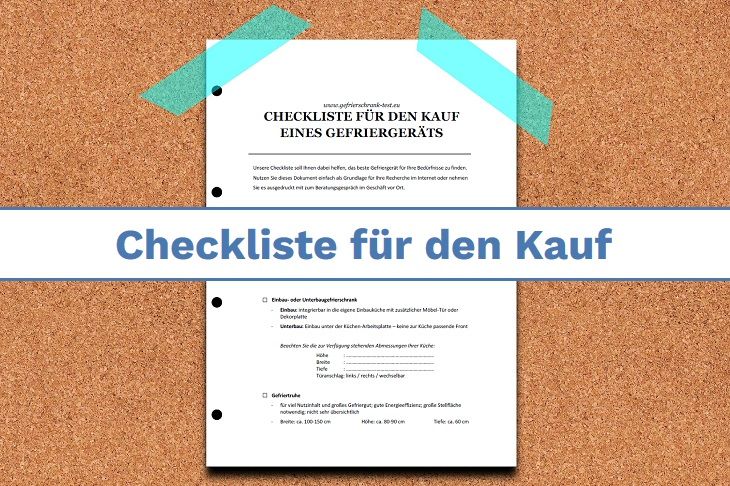 Checkliste für den Kauf eines neuen Gefriergeräts